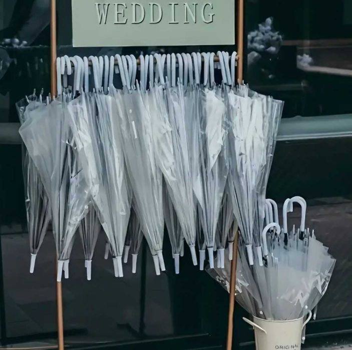 Прозрачен Сватбен чадър за дъжд или фотосесия