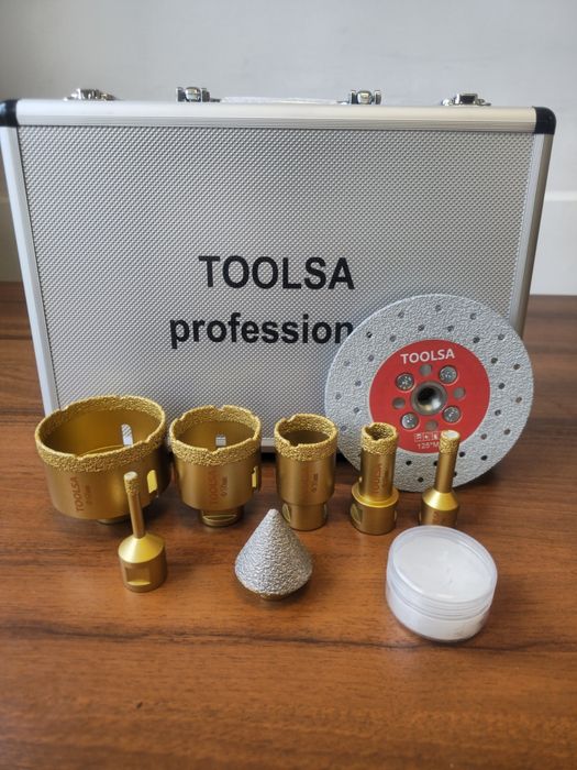 Комплект диамантени боркорони за пробиване фаянс теракот гранитогрес