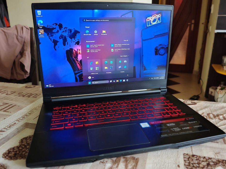 Laptop gaming MSI GF63-8RC i7-8750h/GTX 1050/12 gb ram/512 SSD