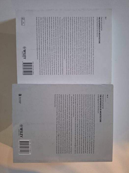 Autopoiesis of Architecture vol. 1 si 2