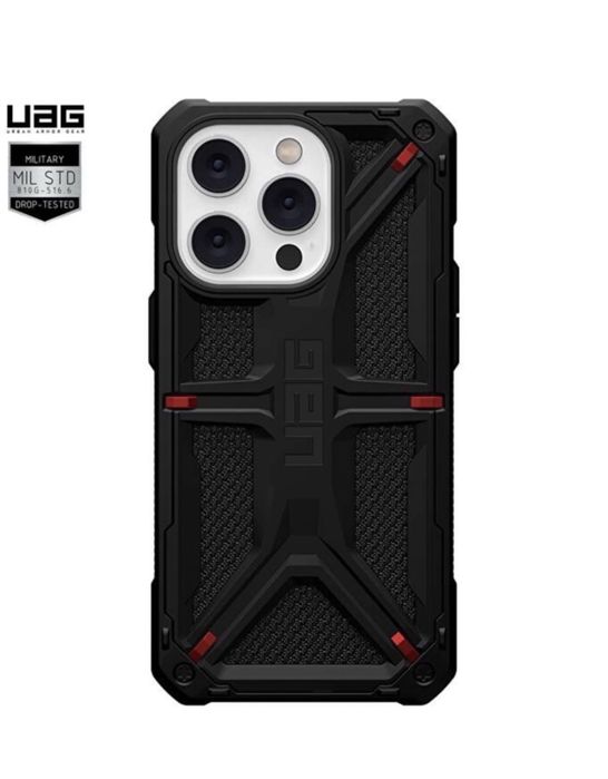 Iphone 13/14/PRO/MAX/PLUS - Husa UAG Monarch Black Red Dots Folie