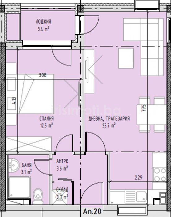 Продава се Двустаен апартамент в София, Малинова долина - 67 кв.м за 1714 €/кв.м - Снимка #7