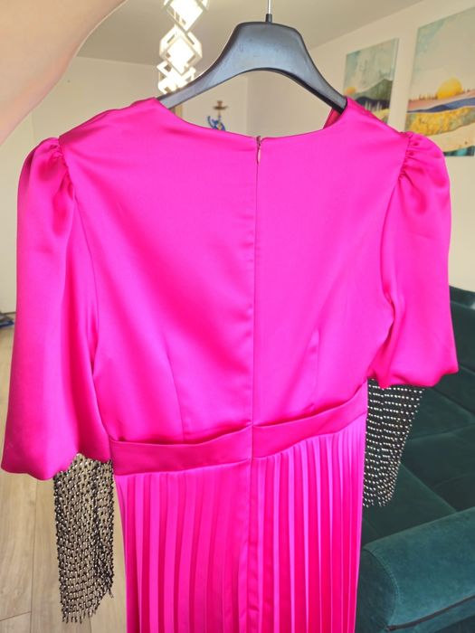 Rochie elegantă Panasline mărimea 40, roz fuchsia – Purtată o singură dată