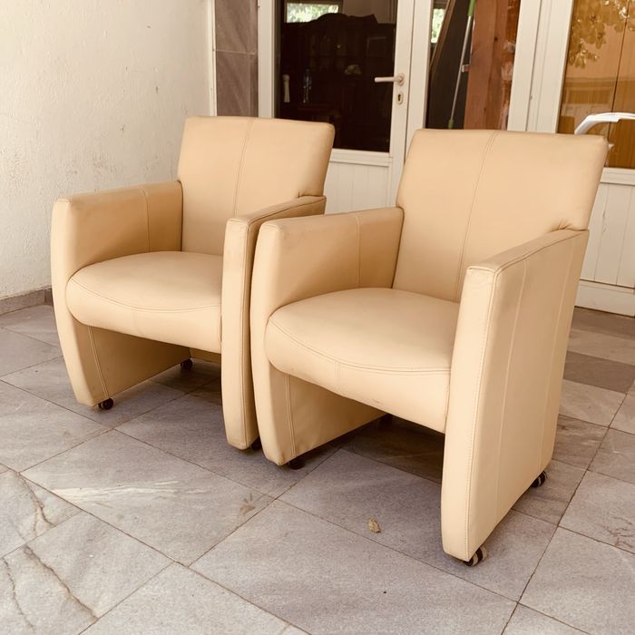 Комплект 2 кожени кресла от естествена кожа – модерен стил