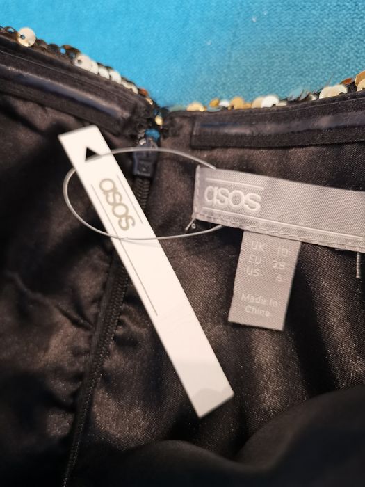 Rochie nouă de seara, cu aplicații de paiete aurii, nr. 38