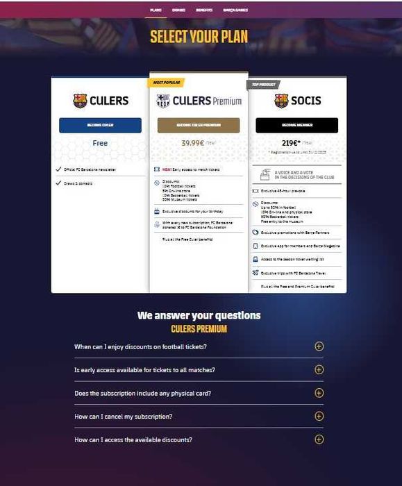 Барселона АудиоТур, Барселона Culers Premium абонамент, Връзка за врат