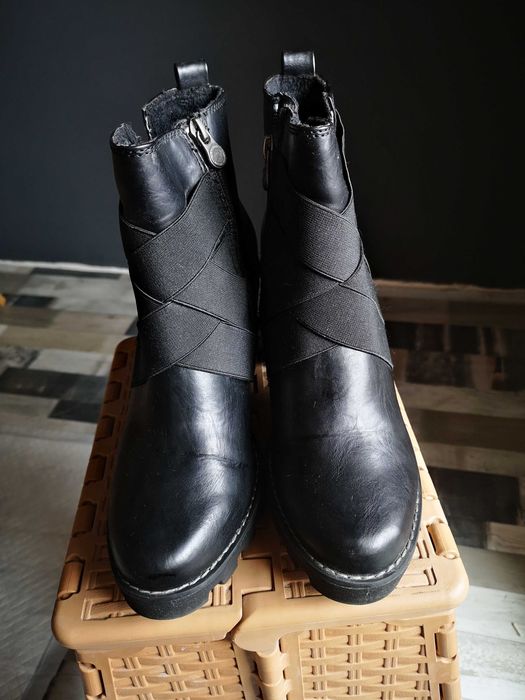 Дамски черни боти от еко кожа S. Oliver