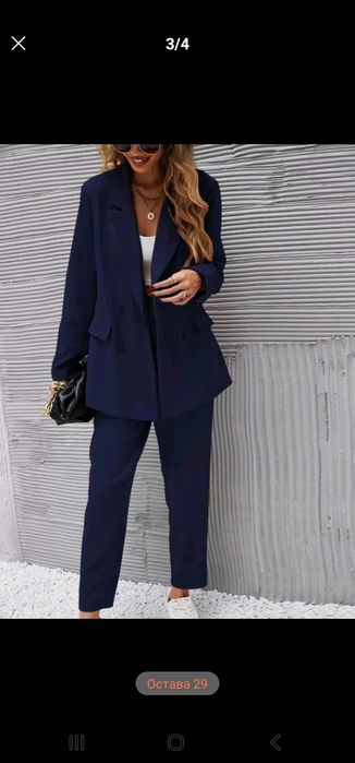НОВИ Дамско сако и панталон - размер XS
