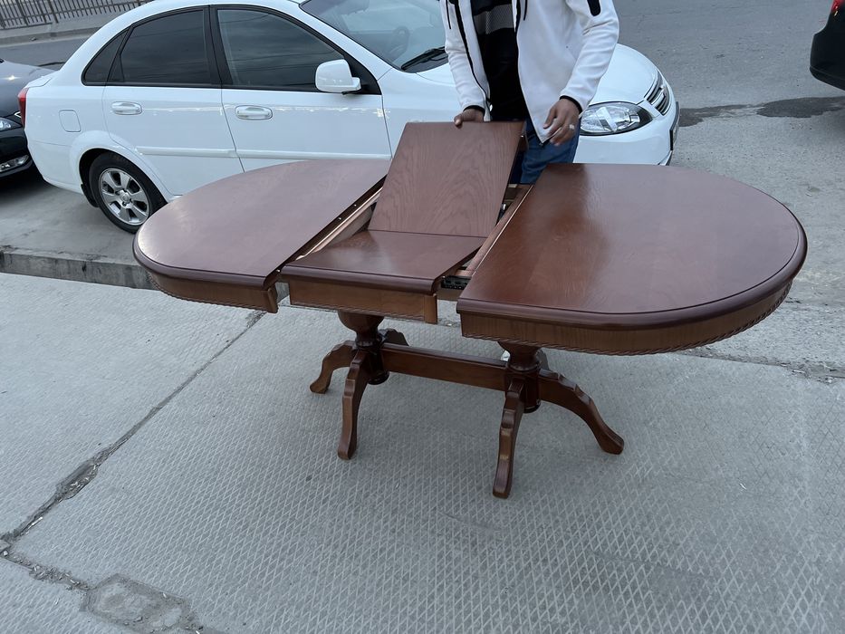 Раздвижной овальный  стол из ШПОНА