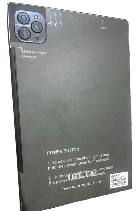 OZCT 15 PRO планшет детский. Памят 512 гб