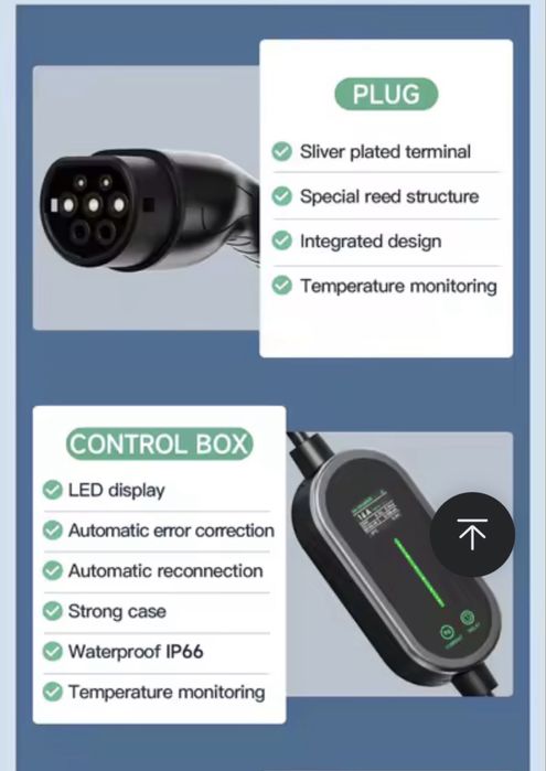 3,5kw 16A  WI-FI Type2 зарядно за електромобил,хибрид
