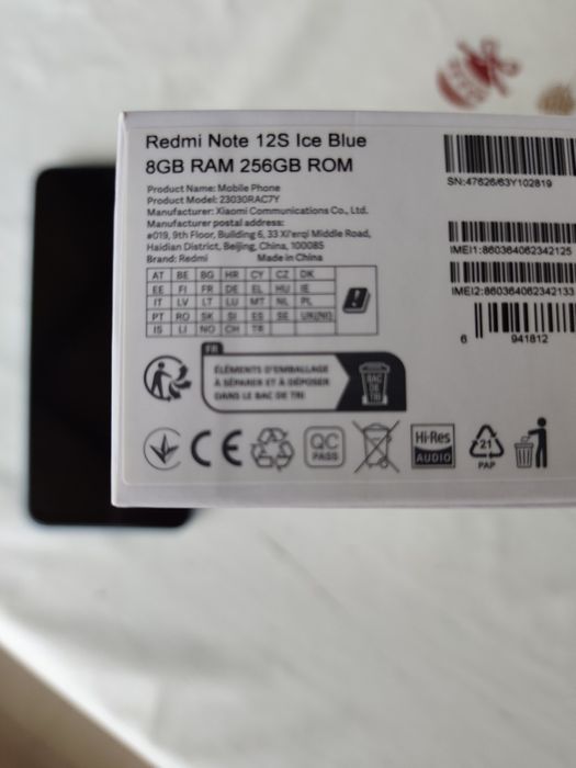 Redmi Note 12s Ram 8/Rom 256