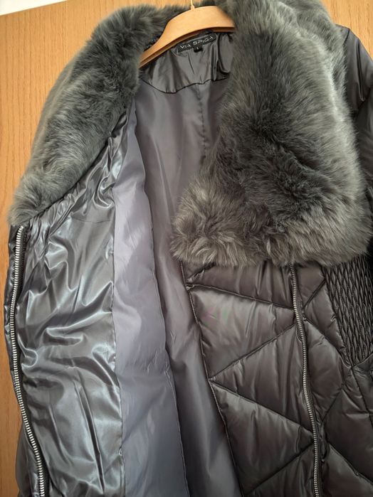 Jacheta de iarna eleganta , gri metalizat masura L.