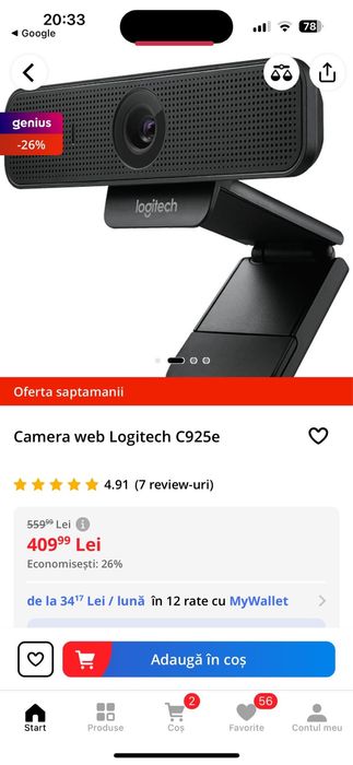 Camera web webcam Logitech C295e sigilat nou