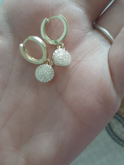 Cercei argint placați cu aur