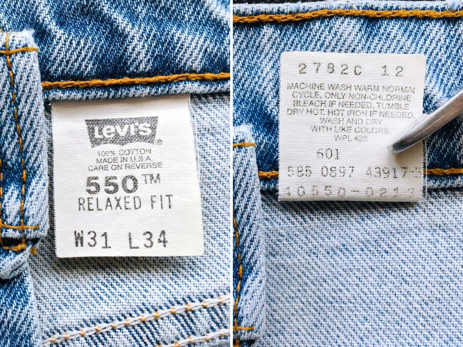 VINTAGE 1997 Made in U.S.A. LEVI'S® 550™ Orange Tab™ Jeans — W31 L32