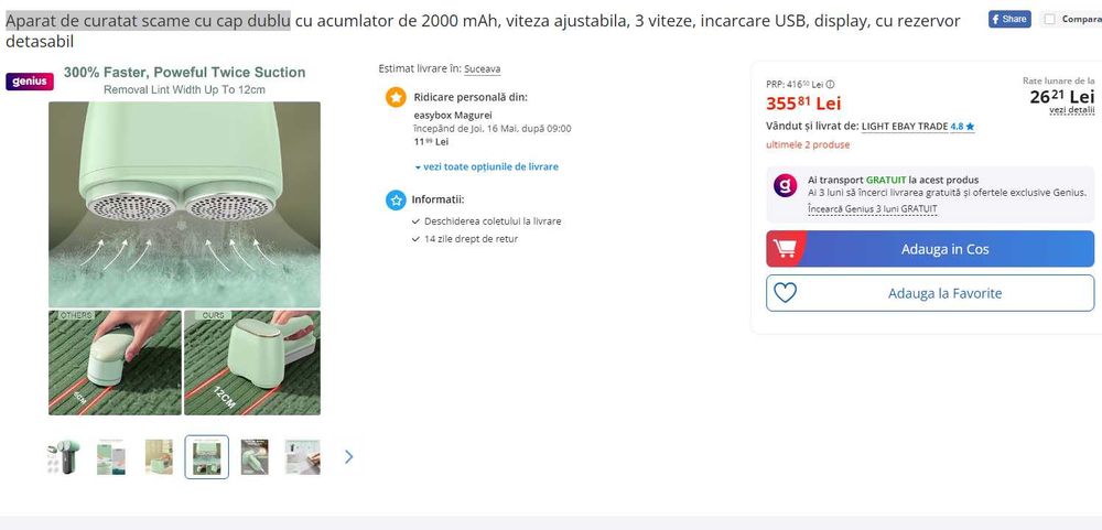 Aparat de curatat scame