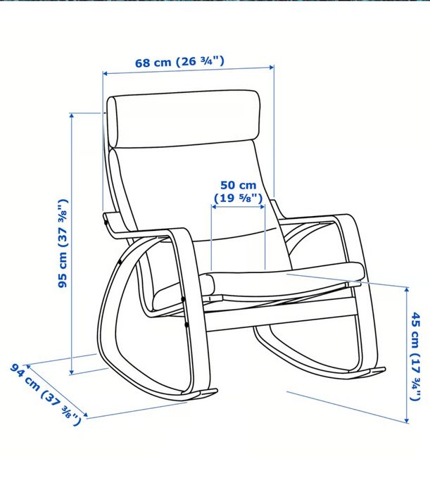 POÄNG - Balansoar, negru-maro/Hillared antracit, IKEA
