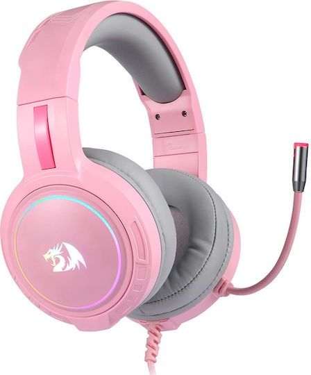 Геймърски слушалки IMYB RGB, розови, кабелни с микрофон, 3.5 мм, PC, PS5, Xbox, Switch с кутия