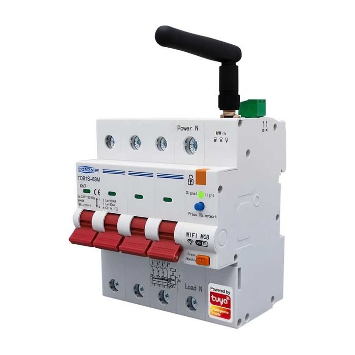4P 63A TUYA WIFI автоматичен прекъсвач , защита от пренапрежение и ток