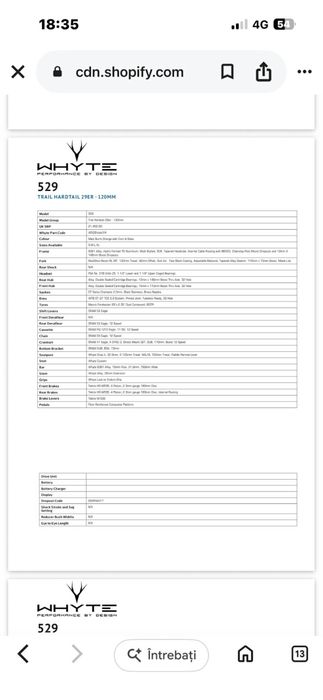 Vand bicicleta WHYTE 529 an 2022