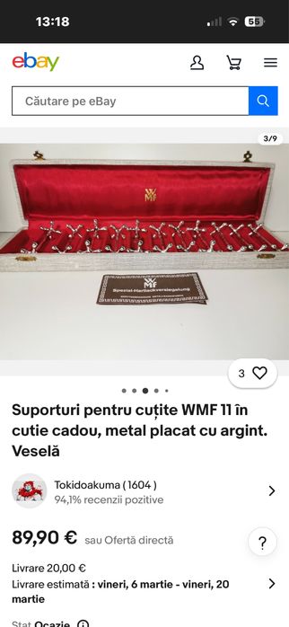 Set suporturi cuțite WMF   placate cu argint
