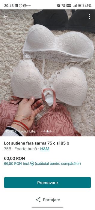 Lot sutiene fara sarma 75 c si 85 b