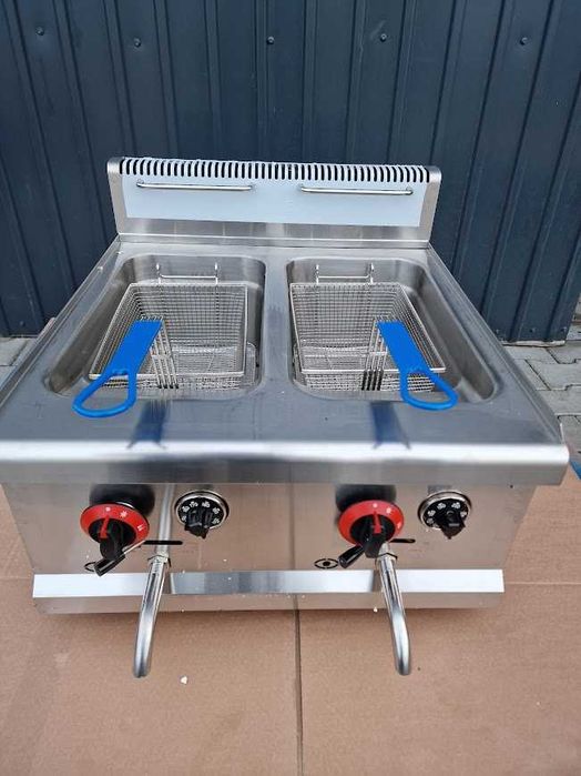 Friteuză pe gaz GPL dublă 15L+15L NOUA cu robineti