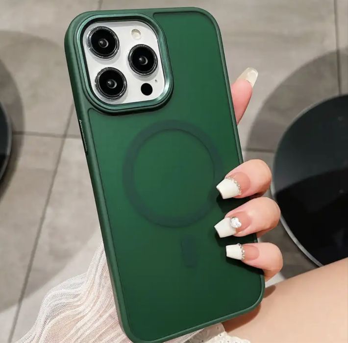 Iphone 14/15/16/PRO/MAX/PLUS Husa Magsafe Border TPU Spate PC Matte