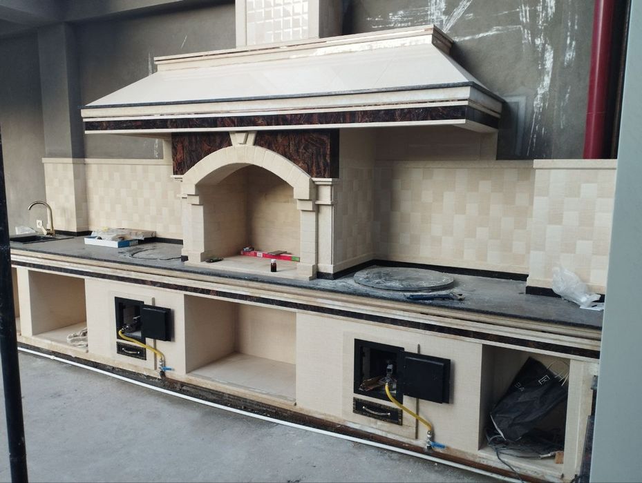 Летние кухни,камины,водопады