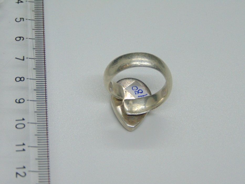 Inel reglabil din argint si quartz, semnat Charles Albert