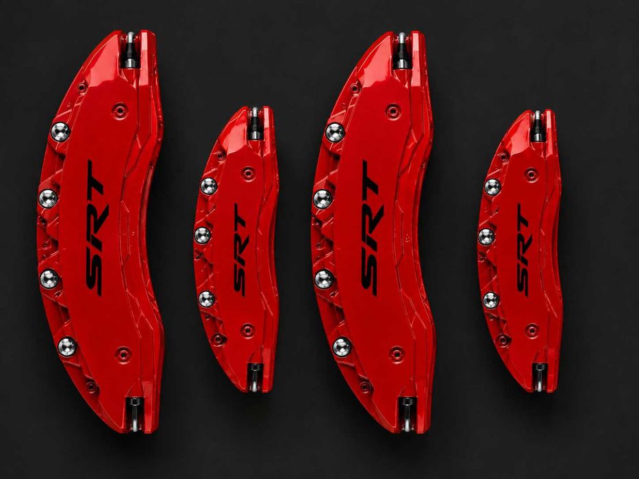Метални капаци за спирачни апарати SRT – Dodge / Jeep – 4 броя, Червени