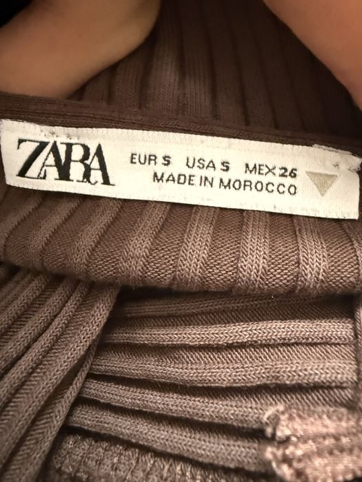 Дълга кафява лятна рокля ZARA