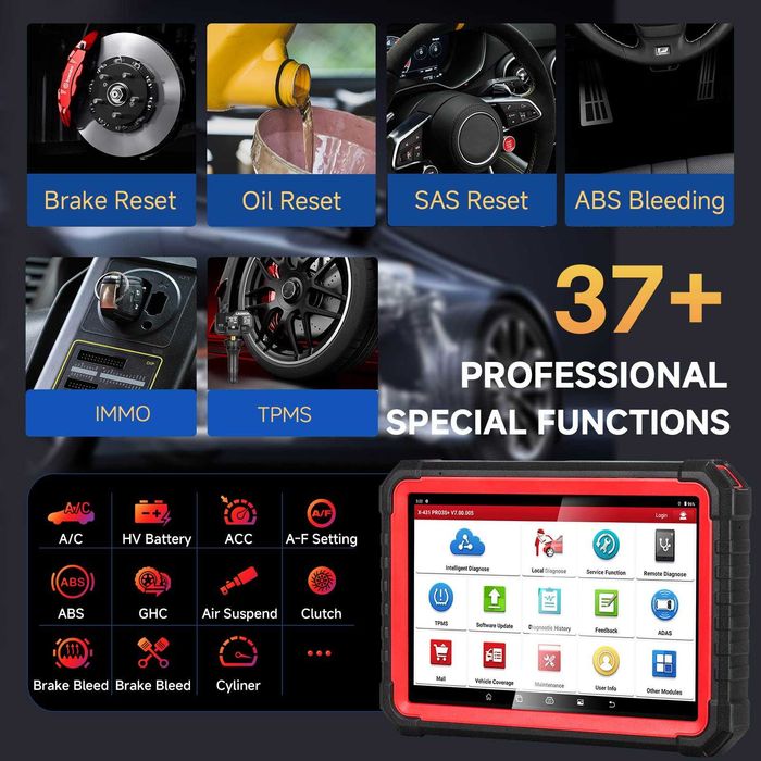 Tester diagnoza multimarca LAUNCH X431 PRO3S+ V5.0, meniu Romana, Maghiara, tableta 10.1" Android, 4GB 64GB, ADAS, 55+ servicii, 2 ani update