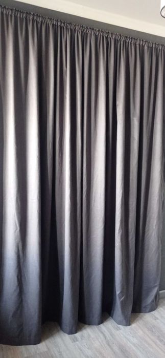 Плотные шторы серый антрацит (темно-серый).