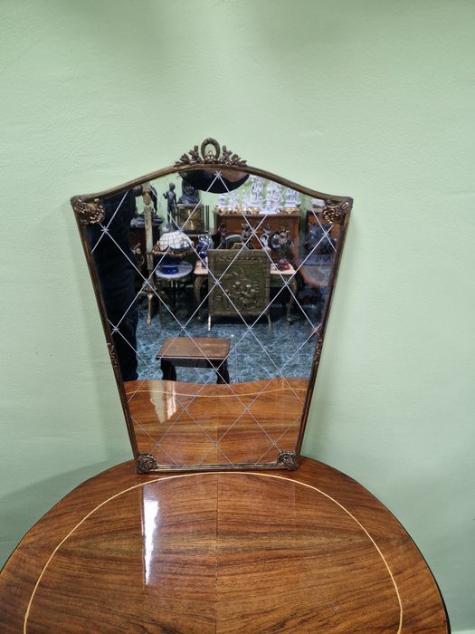 Страхотно антикварно английско бронзово огледало