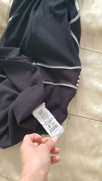 Kikiriki XS/S rochie bodycon neagră cu inserții argintii mini, club party ocazii