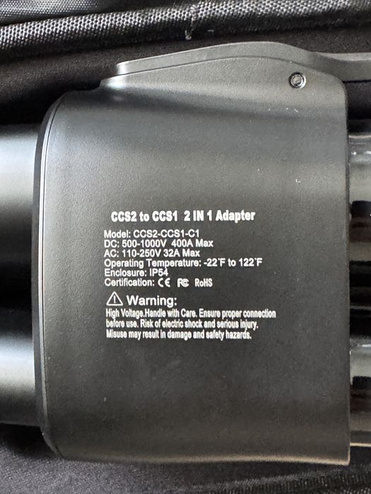 Адаптер CCS2 кьм CCS1 AC+DC за електромобили от САЩ и Канада DC 500-1000V 400А Бързо Зареждане