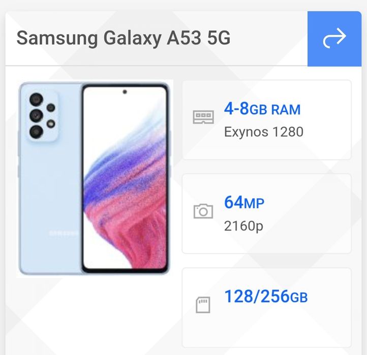 Samsung A53 5 G-като нов