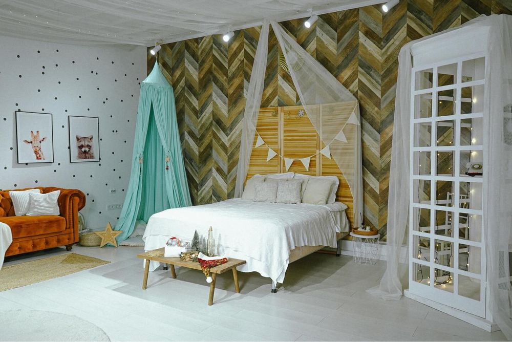 Шатер детский голубой с ковриком