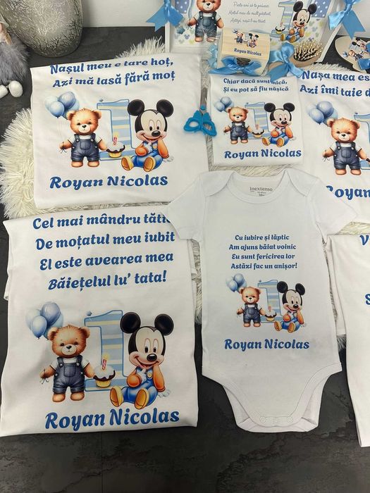 Set tricouri personalizate pentru taierea motului si set tavita mot