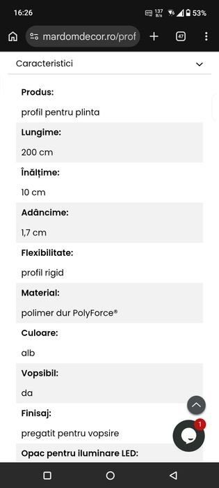 12 Bucati Plinta duropolimer