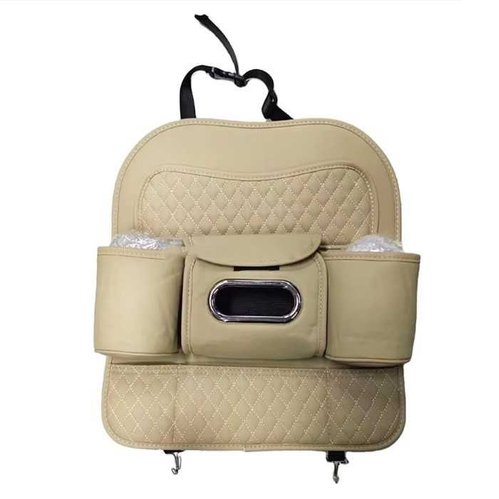 Oрганайзер за седалка Automat, 7 отделения, Черен, Сив и Бежов