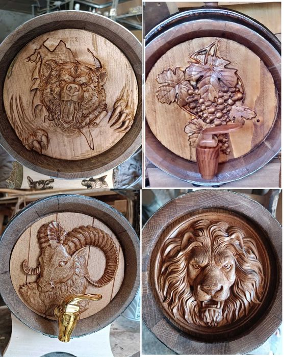 Буре с дърворезба за ракия