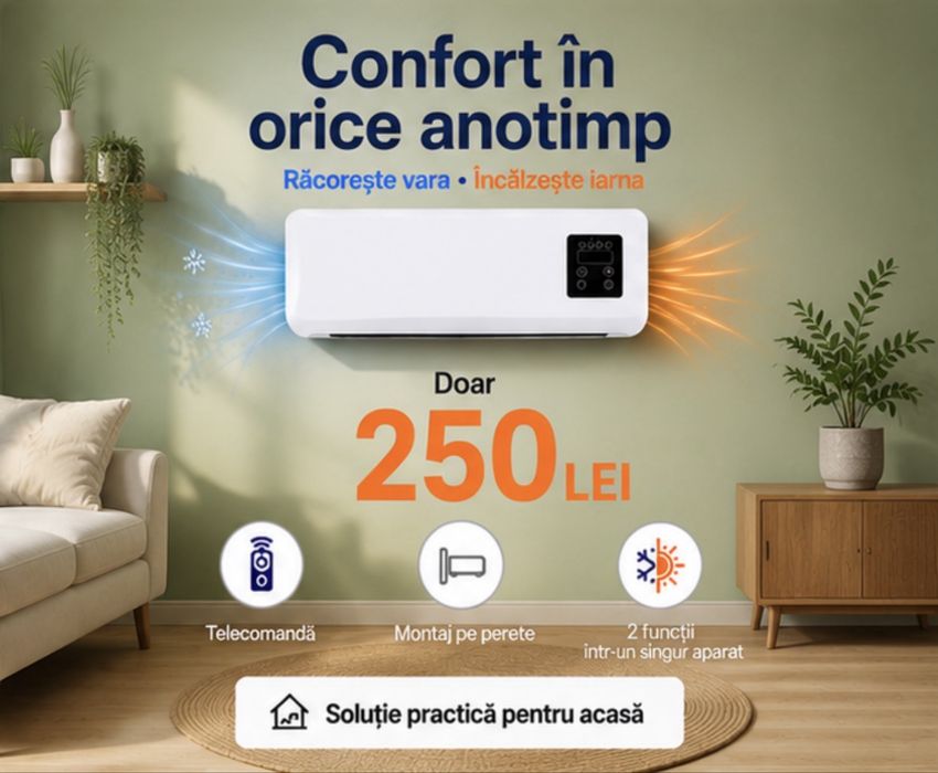 Aer Condiționat Portabil (Digital) Rece/Cald Nivel Temperatura 16/40 grade .Raceste pana la 16 grade !! Produs Nou !!!