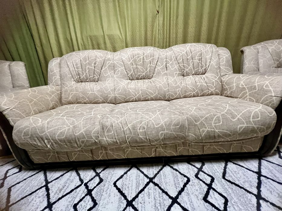 vand canapea extensibila 3 pers + 2 fotolii bej crem