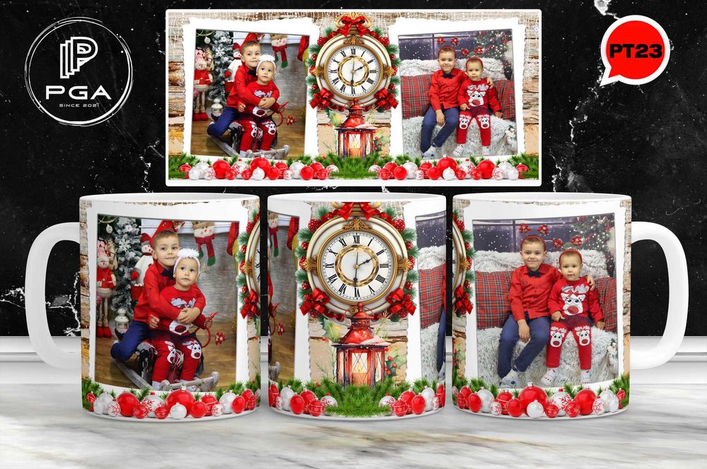 Коледни и новогодишни фото чаши