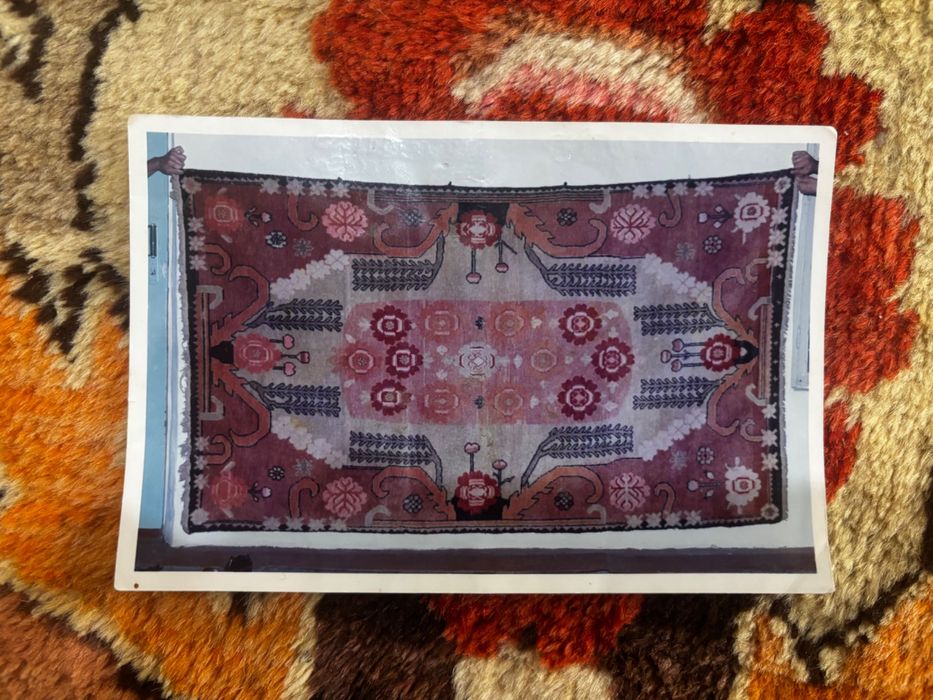Антикварный древний китайский ковер, около 150 лет
