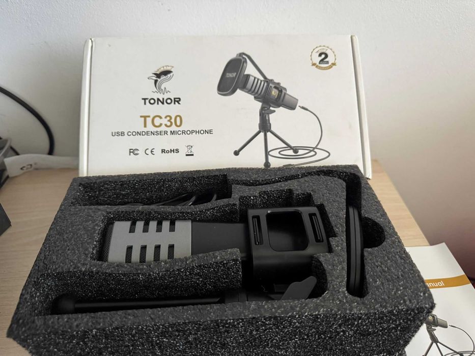 Microfon USB TONOR TC30 — Condenser Cardioid, Gaming, Streaming, Nou