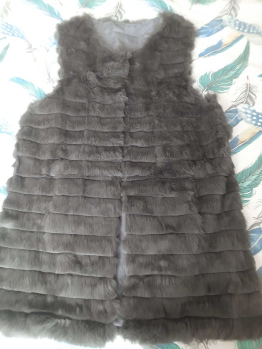 Сив пухен елек размер s/m